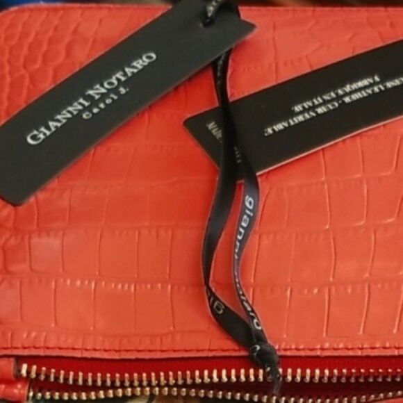 ITALIAN DESIGNER BAG!!! GENUINE LEATHER!!! ORANGE!!! - Picture 3 of 3